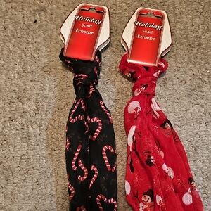 Holiday Scarf Set with Candy Cane and Snowman Designs NWT